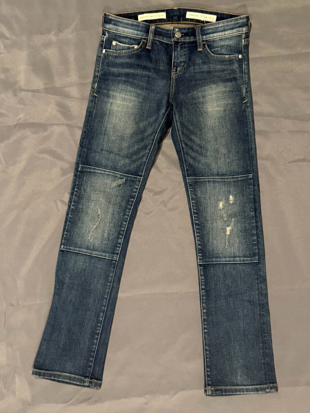 Pilcro and the Letterpress Parallel Patched Mid-Rise Jeans, Size 26 petite